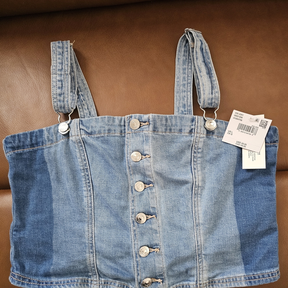 American Eagle Outfitters Blue Denim Button Down Top